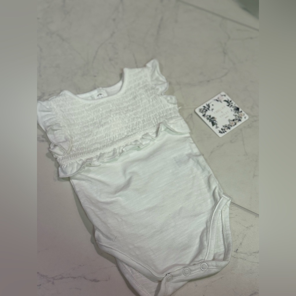 Chelsea & Violet Cream Ruffled Bodysuit